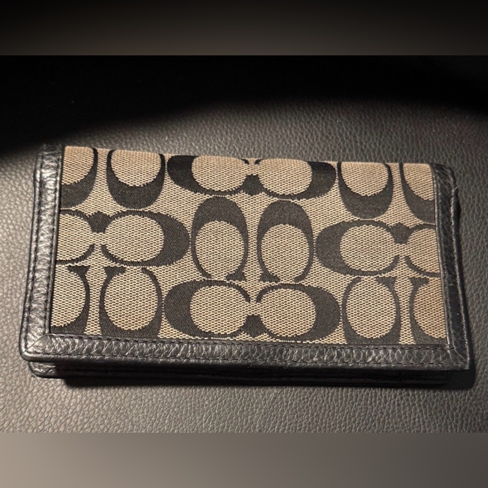 Vintage Coach Signature Black and Tan Check Book